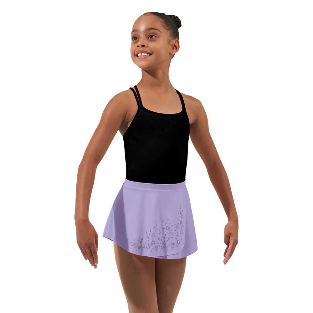 Dance Skirt Bloch Girl's 8-10 lilac Floral Ballet Pointe Circle Cross Lavender